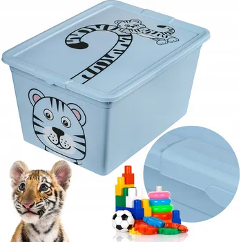 Úložný box PLASTOVÝ ÚLOŽNÝ BOX NA HRAČKY S VÍKEM 30 L UZAVÍRATELNÝ DO DĚTSKÉHO POKOJE