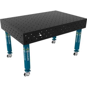 Dílenský stůl Stůl svařovací GPPH PLUS 1500 x 1000 mm, s kolečky, s průměrem děr 16 mm