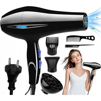 Fén PROFESIONÁLNÍ FÉN NA VLASY PRO RYCHLÉ VYSOUŠENÍ S HŘEBENEM A 3 NÁSTAVCI