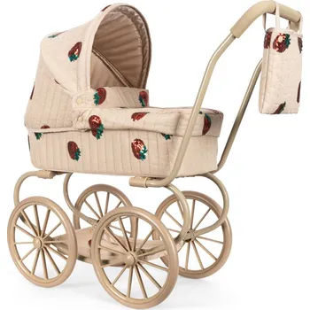 Kočárek pro panenku Konges Slojd - Nízký hluboký kočárek pro panenky - STRAWBERRY