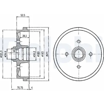 Brzdový buben Brzdový buben DELPHI BF96