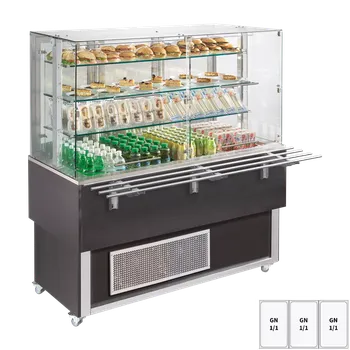 Chlazení Vitrína chladicí GN 3-1/1 spodní kryt, otevírání nahoru, Wenge | REDFOX - ES PLATINUM+ 3W DF