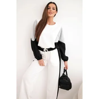 Dámská halenka Dámský komplet máslíčko s volnou mikinou a širokými kalhotami černý UNI