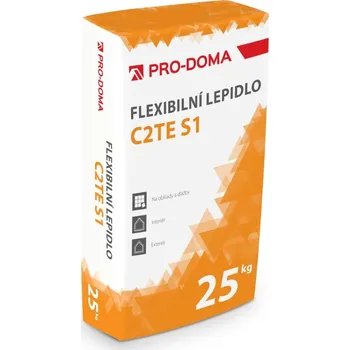 Průmyslové lepidlo PRO-DOMA Lepidlo na obklady a dlažby flexibilní PRO-DOMA C2TE S1 25 kg