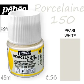Barva na porcelán vypalovací Pébeo Porcelaine 150. Odstín č.56 Pearl White. Balení 45 ml.