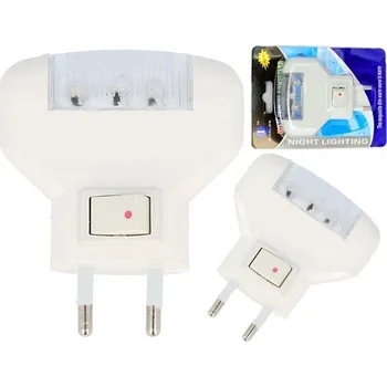 Lampička NOČNÍ LAMPA do zásuvky 3 LED s VYPÍNAČEM ver3