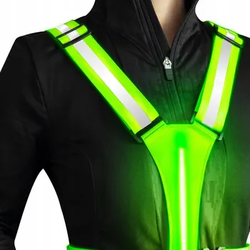 REFLEXNÍ LED VESTA NA KOLO PRO BĚHÁNÍ SVÍTÍCÍ SVĚTÝLKA 5 barev