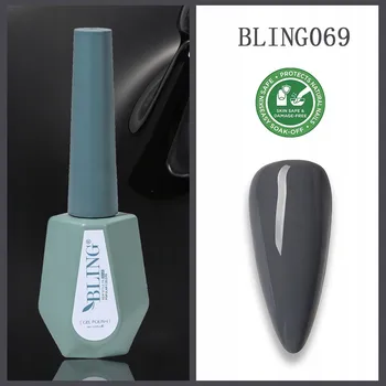 Lak na nehty Bling Gel na nehty HYBRIDNÍ LAK Průhledný Šedý 10 ml č. 069