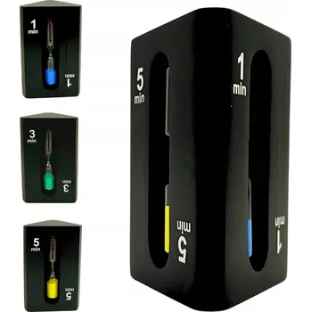 Hodiny Přesýpací hodiny 3v1 1-3-5 Minut Kostka Časovač Pískový MDF Černá Moderní