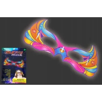 Karnevalová maska Svítící Maska pro Děti - 6 Barevných Variant, Obsahuje Svítící Tyčinky