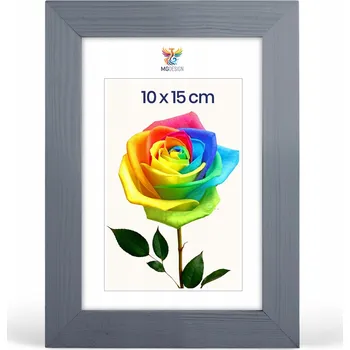 Obraz Rámeček na fotografie A6 10 x 15 cm, šedý, z přírodního dřeva