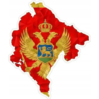 Samolepicí dekorace na vozidlo NÁLEPKA na Auto | ČERNÁ HORA MAPA VLAJKA ZNAK BALKÁN TRIP 12x10