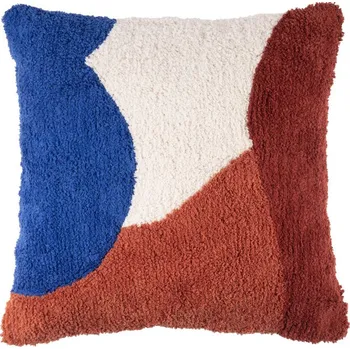 Polštář Čtvercový polštář TUFTED TAZA modrý / oranžový