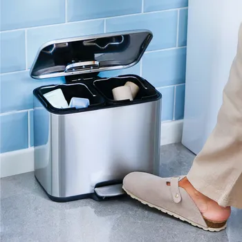 Odpadkový koš 3Pagen Koš na tříděný odpad z koupelny 2x3 l 000