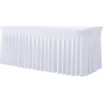 Napínací potah TENTino Elastický potah SKIRTING na skládací stůl 180-183x76 cm VÍCE BAREV Barva ubrusu: BÍLÁ / WHITE