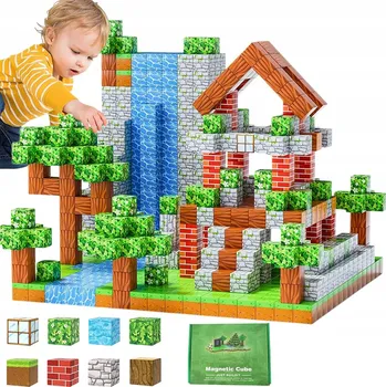 ostatní stavebnice VZDĚLÁVACÍ MAGNETICKÉ STAVEBNICE 100 DÍLKŮ HRAČKA STEM MONTESSORI