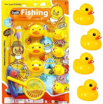 Hračka pro nejmenší RYBÁŘSKÝ PRUT S KAČENAMI NA MAGNET LOVENÍ KAČENEK DO KOUPELE VODY VANY