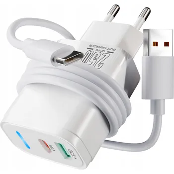 RYCHLÁ Síťová nabíječka USB TYP-C 25W KOSTKA PRO TELEFON + KABEL USB TYP-C