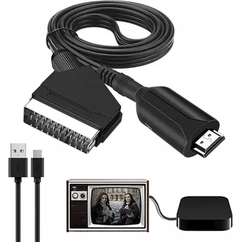 Bezpečnostní kamera ADAPTÉR / PŘEVODNÍK HDMI NA SCART AV FULL HD 1m KABEL