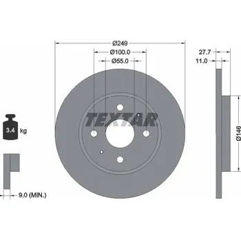 Brzdový kotouč Brzdový kotouč TEXTAR 92354903