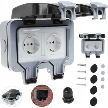 Elektrická zásuvka Bedee Elektrická Zásuvka zásuvka šedá