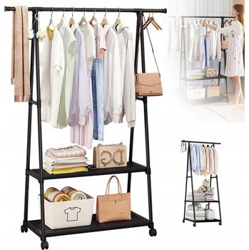 Věšák Stojací věšák kovový Bedee černý