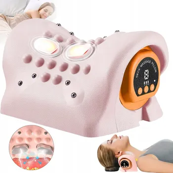 Masážní přístroj MASÁŽNÍ POLŠTÁŘ MASÉR NA KRK 3D VYHŘÍVÁNÍ EMS 9 ÚROVNÍ MASÁŽE SHIATSU