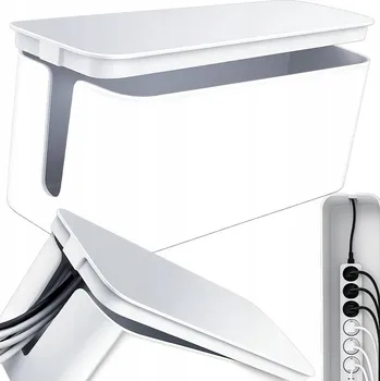 Úložný box Organizér NA KABELY krabička úložný box kontejner lišta prodlužovací kabel kancelářský