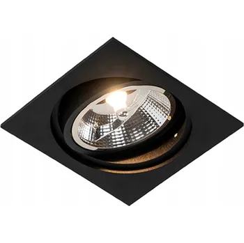 Bodové svítidlo Čtvercové zapuštěné bodové svítidlo černé nastavitelné - Chuck 111