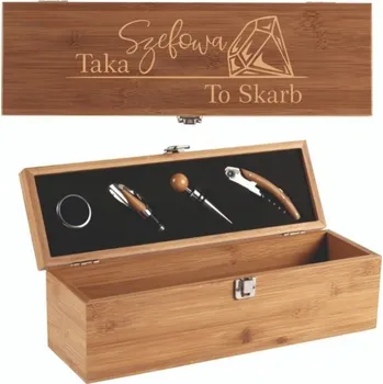Dárková krabička Personalizovaný Dárek SADA – Dřevěná krabička na VÍNO s vlastním GRAFICKÝM potiskem / Logem