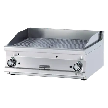 Kuchyňský gril Grilovací deska 76x51 plynová chromovaná rýhovaná bez podestavby | RM - FTRT-78GS