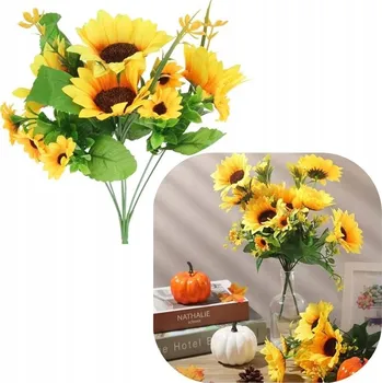 umělá květina Umělé Květy Slunečnice Kytice Slunečnic do Vázy Aranžmá 30 cm