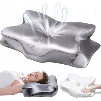 Polštář Polštář z pěny Ergonomický Polštář Memory se stříbrno-šedým potahem