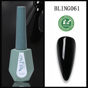 Lak na nehty Bling Gel na nehty HYBRIDNÍ LAK Černý 10 ml č. 061