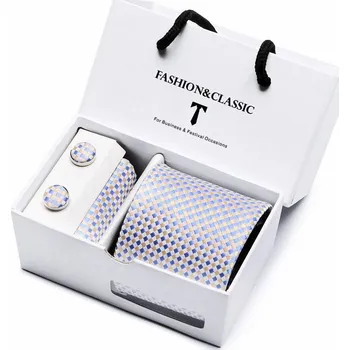 Kravata Kravata Colorful | Manžetové knoflíčky | Kapesníček Bílá