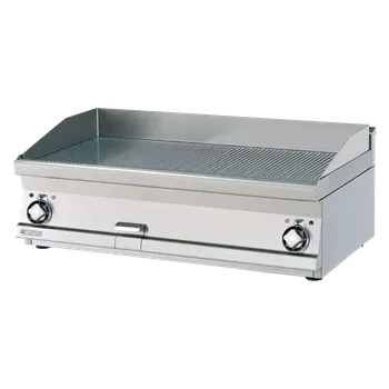 Kuchyňský gril Grilovací deska 100x45 elektrická chromovaná rýhovaná bez podestavby 400 V | RM - FTRT-610ETS