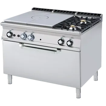 Sporák TPF2-912GE - Sporák tálový komb. se statickou el. troubou 3x GN 1/1 - 3x hořák