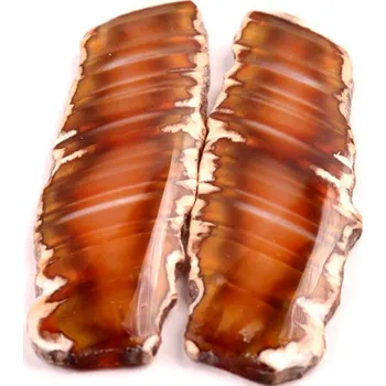 Přírodní kámen Exkluzivní párové kabošony Sumatra Achát č.P792 (49x16x4mm)