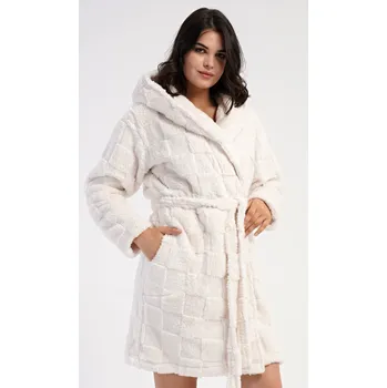 Dámský župan Vienetta Dámský župan krátký s kapucí Karolína Barva: Smetanová, Velikost: L