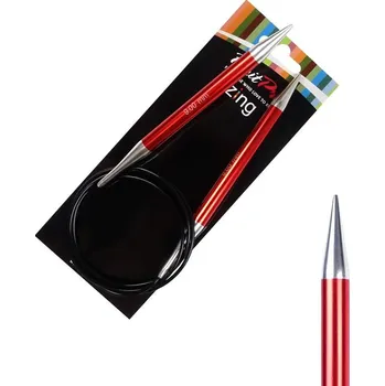 Nástroj na niť a příze Pevné kruhové kovové jehlice Zing KnitPro 100 cm 9 mm