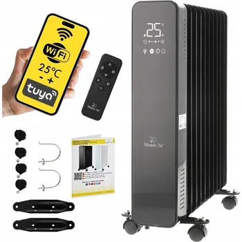 Přímotop Elektrický olejový radiátor Mission Air Oslo black 2500W černý WIFI časovač