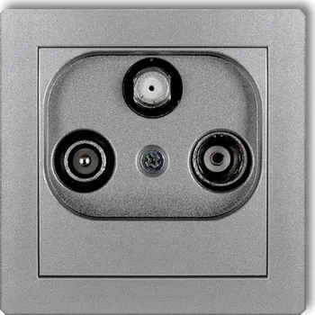 Elektrická zásuvka Anténní zásuvka nástěnná Karlik stříbrná