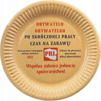 Party nádobí Narozeninové papírové talířky odolné 18cm Retro PRL 6 Ks Congee