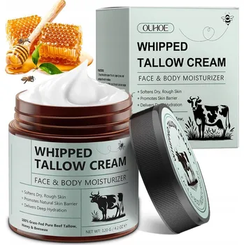 Pleťový krém Pleťový krém s hovězím lojem pro zklidnění suché pleti a zlepšení elasticity
