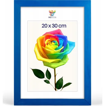 Obraz Rámeček na fotografie 20 x 30 cm, modrý, z přírodního dřeva