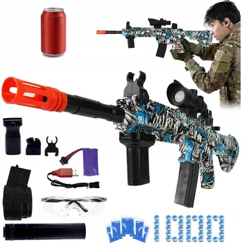 Dětská zbraň ELEKTRICKÁ GELOVÁ PISTOLE NA KULIČKY NABÍJENÁ PŘES USB S OCHRANNÝMI BRÝLEMI