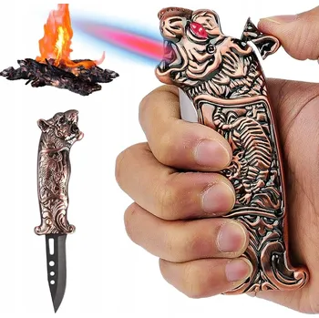 Zapalovač Tabák Retro Zapalovač s nožem na plyn Ideální na grilování a rybaření