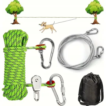 Vodítko pro psa Vodítko pro psy 15m dlouhé, reflexní Treningové Vodítko běžecký kabel 3m