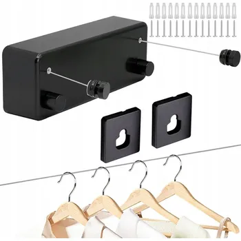 Sušák na prádlo VÝSUVNÁ SUŠÁK NA PRÁDLO PŘENOSNÁ 4,2M 20KG DVOJITÉ OCELOVÉ LANKO SNADNÁ MONTÁŽ