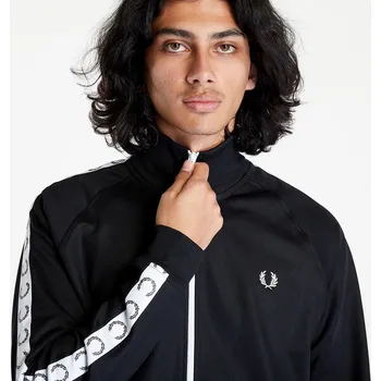 Pánská mikina Mikina FRED PERRY Taped Track Jacket Black XL